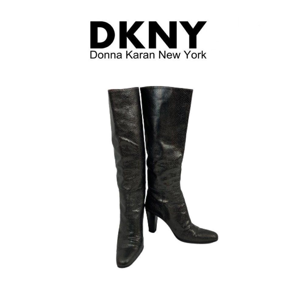 DKNY Snake Skin Pattern Print Boots. Sz 7B